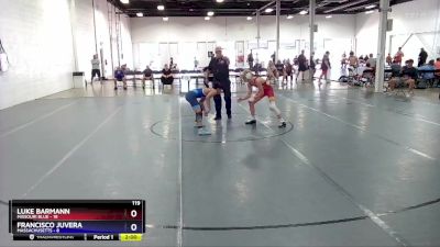 119 lbs Placement Matches (8 Team) - Luke Barmann, Missouri Blue vs Francisco Juvera, Massachusetts