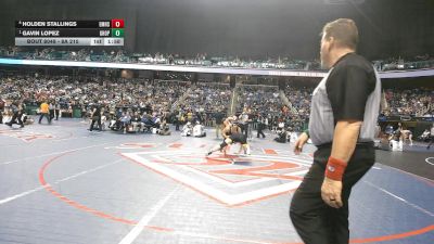 8A 215 lbs Quarterfinal - Gavin Lopez, Green Hope vs Holden Stallings, East Mecklenburg High School