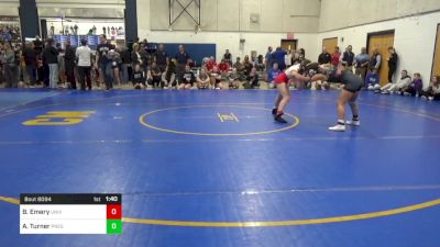 130 lbs Round Of 16 - Bailey Emery, University-WV vs Ava Turner, Preston-WV