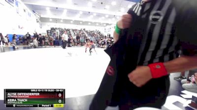 59-63 lbs Round 3 - Alyse Diffenderfer, Peterson Grapplers vs Keira Thach, Eastvale Elite