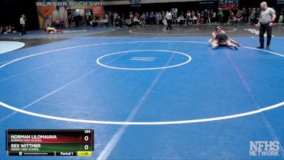 285 lbs Quarterfinal - Norman Lilomaiava, Barrow High School vs Rex Wittmer, Nikiski High School