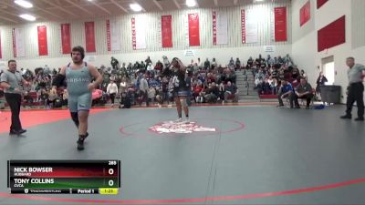 285 lbs Semifinal - Nick Bowser, Hubbard vs Tony Collins, Cvca