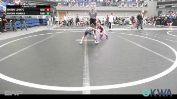 49 lbs Quarterfinal - Shade Lovato, Watonga Youth Wrestling vs Kross Kemble, Ponca City Wildcat Wrestling