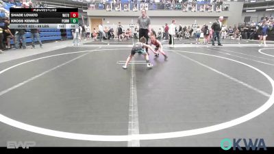 49 lbs Quarterfinal - Shade Lovato, Watonga Youth Wrestling vs Kross Kemble, Ponca City Wildcat Wrestling