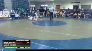 157 lbs Quarterfinals (8 Team) - Brock Johnson, Harris County vs Xander Dossett, Ola