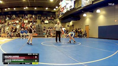 98-102 lbs Cons. Round 1 - Jaxson Shewmaker, Versailles vs Holden Harris, Thomas Jefferson Middle School