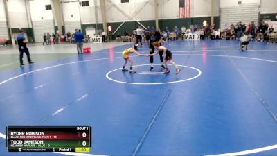 60 lbs Round 1 (8 Team) - Ryder Robison, Black Fox Wrestling Team 1 vs Todd Jameson, Kearney Matcats - Blue