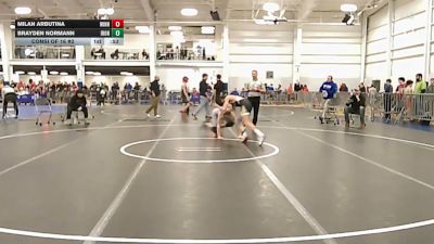124 lbs Consi Of 16 #2 - Milan Arbutina, Winnisquam vs Brayden Normann, Iron Faith WC