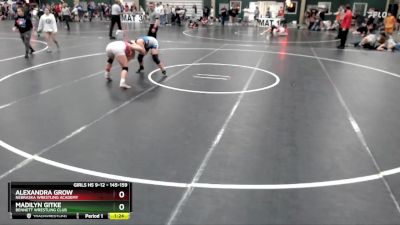 145-159 lbs Quarterfinal - Madilyn Gitke, Bennett Wrestling Club vs Alexandra Grow, Nebraska Wrestling Academy