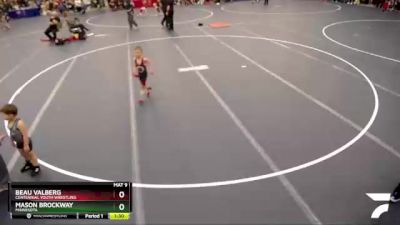 40-44 lbs Cons. Round 2 - Mason Brockway, Minnesota vs Beau Valberg, Centennial Youth Wrestling