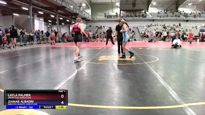 Layla Fish 97-102 lbs Round 1 - Layla Palmer, Angry Fish Wrestling vs Zainab ...
