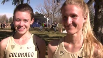 Kaitlyn Benner (1st) and Val Constien (2nd) after 1-2 punch at USA XC Champs JR Race