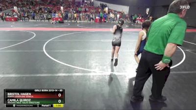 85 lbs Quarterfinal - Bristol Hagen, North Crawford-Seneca vs Camila Quiroz, Wausau West Youth Wrestling