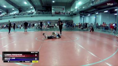 63-69 lbs Round 2 - Corbin Pridemore, Desoto Dragons Wrestling Club vs Brock Link, Missouri