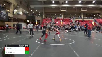 92 lbs Cons. Round 6 - Sawyer Sullins, Greater Heights Wrestling vs Kaicen Akpan, Rhodes Supreme Avengers