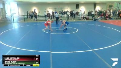 133 lbs Cons. Round 3 - Luke Kowolski, Gettysburg College vs David Rubin, Washington And Lee University