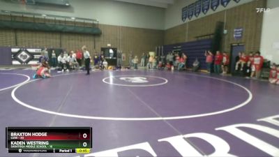 110 lbs Round 2 (6 Team) - Kaden Westring, Saratoga Middle School vs Braxton Hodge, Lusk