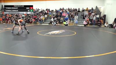 95 lbs Quarterfinal - Tyson Stanley, Big Game Wrestling Club vs Conall Dunlay, Hammerin Hawks