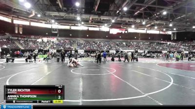 152 lbs Cons. Round 6 - Tyler Richter, Wasatch vs Annika Thompson, Lakeland