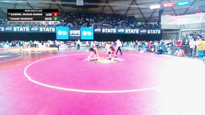 Boys 3A 157 lbs Semifinal - Chase Warnick, Mercer Island vs Gabriel Mudge-Burns, Lakeside (Seattle)