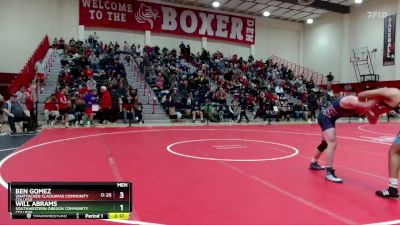 184 lbs Champ. Round 2 - Ben Gomez, Unattached Clackamas Community College vs Will Abrams, Southwestern Oregon Community College