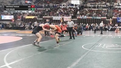 A - 157 lbs Cons. Semi - Boe Miles, Libby / Troy vs Mathias Hogue, Three Forks/Ennis