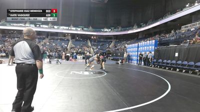 7A - 152 lbs Semifinal - Stephanie Diaz Mendoza, Riverside High School (Durham) vs Kate Vasquez, A.L. Brown High School