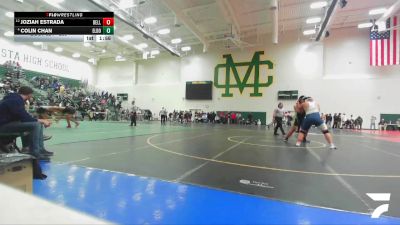 285 lbs Quarterfinal - Joziah Estrada, Yucaipa vs Colin Chan, El Dorado