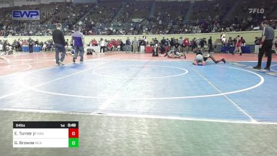 84 lbs Consi Of 8 #1 - Ej Turner Jr, HURRICANE WRESTLING ACADEMY vs Gage Browne, McAlester