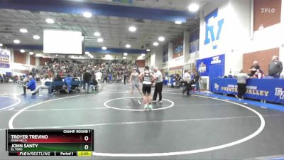 144 lbs Champ. Round 1 - Troyer Trevino, Dana Hills vs John Santy, El Toro