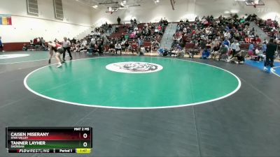 138 lbs 1st Place Match - Tanner Layher, Sheridan vs Caisen Miserany, Star Valley