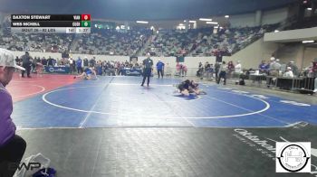 92 lbs Semifinal - Daxton Stewart, Vian Wrestling Club vs Wes Nickell, Cushing