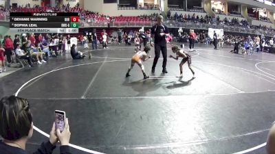 57-58 lbs 5th Place Match - Devanie Warning, Dorchester vs Sophia Leal, Beatrice Wrestling Club - Girls