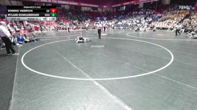 132 lbs D2/d3 - Semi-finals (sat 10:00am.) - Ryland Dunkleberger, Kewaskum vs Dominic Viebrock, Saint Croix Falls