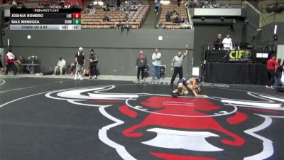 115 lbs Consi Of 8 #1 - Joshua Romero, Liberty Bakersfield vs Max Mendoza, Redwood