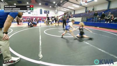 49 lbs 3rd Place - Noah Backus, Newkirk Takedown Club vs Maculey Andrews, Raw Wrestling Club