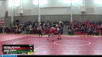 174 lbs Finals (2 Team) - Gerrit Andrus, Muskegon CC vs Mitchell Reynolds, Olivet College