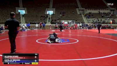 124 lbs Round 2 (3 Team) - Allison Hynes, Central Methodist University vs Kamilah Brooks, Lindsey Wilson