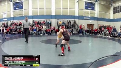 54 lbs Round 2 (4 Team) - Cooper Lundquist, Dragon Wrestling Club vs Preston Weinzapfel, Mater Dei Wrestling Club