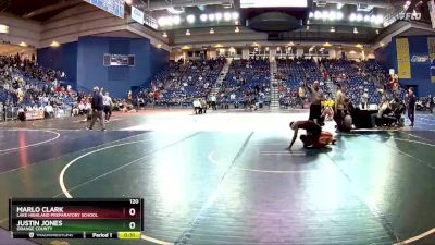 120 lbs Cons. Round 3 - Marlo Clark, Lake Highland Preparatory School vs Justin Jones, Orange County