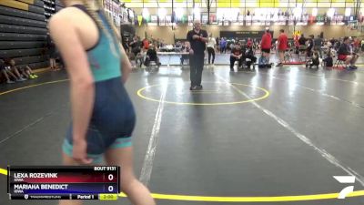 127 lbs Cons. Round 1 - Mariaha Benedict, Iowa vs Lexa Rozevink, Iowa