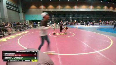 115-126 lbs Round 5 - River Klein, Douglas County Grapplers vs Sharlotte Dingler, Greenwave Youth Wrestling