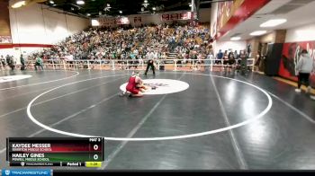 117-125 lbs Round 1 - Kaydee Messer, Riverton Middle School vs Hailey Gines, Powell Middle School