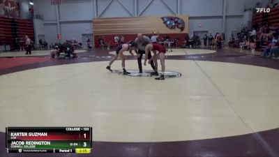 133 lbs Quarterfinal - Karter Guzman, Coe vs Jacob Redington, Cornell College