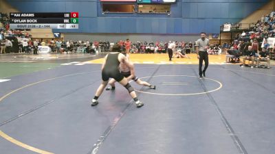 2 - 144 lbs Cons. Round 2 - Dylan Bock, Westmoreland vs Kai Adams, Liberty (Bedford)