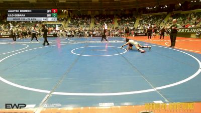 72 lbs 5th Place - Aaliyah Romero, Juggernaut Wrestling Club vs Zanyah Keys, Team Aggression