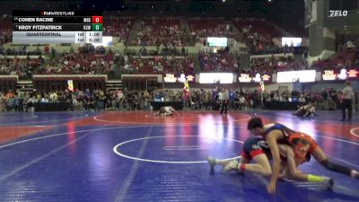 130 lbs Quarterfinal - Kroy Fitzpatrick, Killdeer Cowboy Wrestling vs Cohen Racine, Minot High School