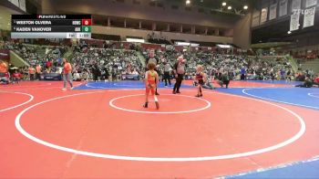 52 lbs Semifinal - Weston Olvera, Honey Badger Wrestling Club vs Kaden Vanover, Arkansas
