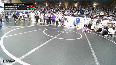 90 lbs Rr Rnd 1 - Brendan Jackson, Bristow Elementary Wrestling Club vs Simon Stidham, Checotah Matcats