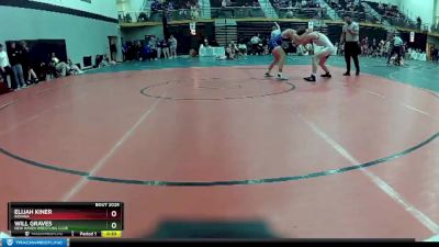 160 lbs Cons. Round 2 - Elijah Kiner, Indiana vs Will Graves, New Haven Wrestling Club